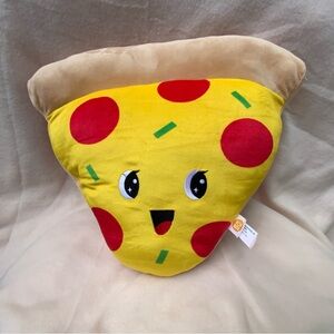 Adorable Pizza Slice Plush Pillow  Soft Stuffed Decor - 12” Size EUC